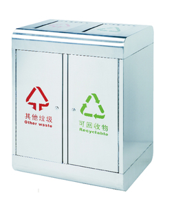 不锈钢二分类果皮箱016