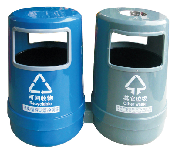玻璃钢分类果皮箱198A