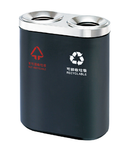 不锈钢二分类果皮箱023A9