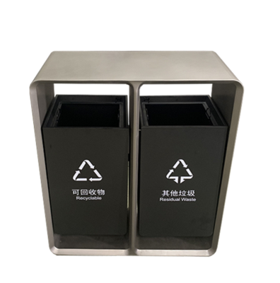 不锈钢二分类垃圾桶